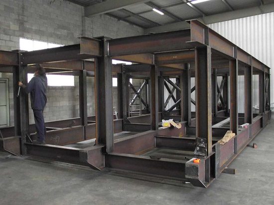 Steel racks and structures for solar panel installations