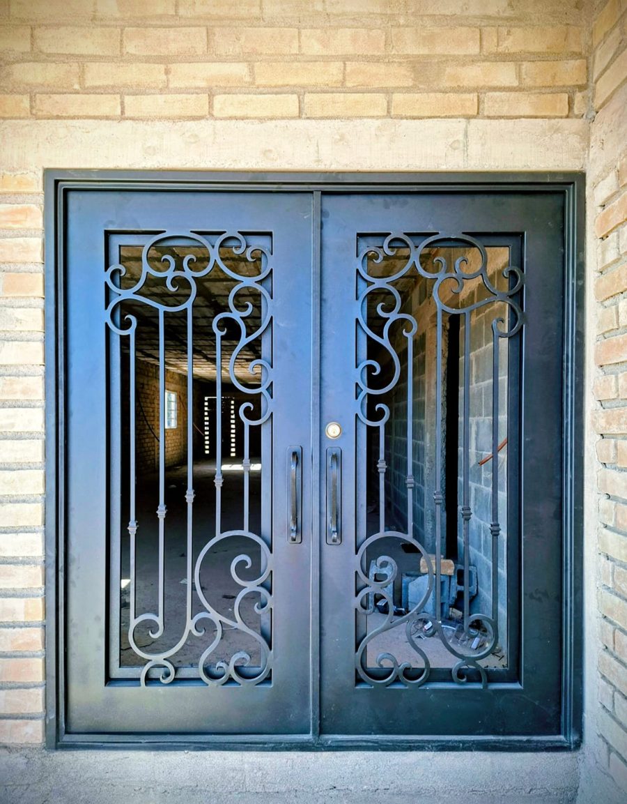 Custom wrought iron double door